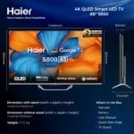 ⁦تلفزيون 65 بوصة هاير QLED الذكي – دقة 4K UHD، تردد 120 هرتز، Dolby Vision وHDR10، Google TV، HDMI 2.1، بلوتوث 5.1، تصميم أنيق بدون حواف – موديل H65S800UX⁩ - الصورة ⁦7⁩