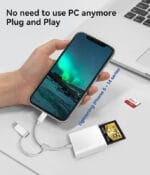 ⁦قارئ بطاقات SD ثنائي الاتجاه لأجهزة iPhone وأجهزة USB-C من Oyuiasle⁩ - الصورة ⁦2⁩