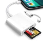 قارئ بطاقات SD ثنائي الاتجاه لأجهزة iPhone وأجهزة USB-C من Oyuiasle