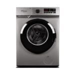 غسالة أمامية 8 كجم من سوبر جينيرال – 1400 دورة/دقيقة، شاشة LED رقمية، غسيل سريع، هادئة، موفرة للطاقة، أسطوانة ستانلس ستيل، فضية – KSGW8500NLED