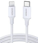 كابل UGREEN الأصلي بطول 1 متر – USB-C إلى Lightning | معتمد من MFi | شحن سريع PD بقدرة 20 واط – متوافق مع جميع أجهزة iPhone وiPad