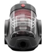 ⁦مكنسة هوفر باور 6 الكهربائية المتطورة بدون كيس و بسعة 3 لتر وبقوة 2200 واط وتعمل بتقنية الإعصار - فلتر HEPA بلون رمادي أحمر ضمان لمدة سنة CDCY P6ME⁩ - الصورة ⁦2⁩