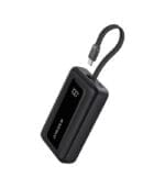 باور بانك انكر زولو – 10000mAh، شحن سريع 30 واط مع كابل USB-C مدمج متوافق مع iPhone وAndriod – أسود