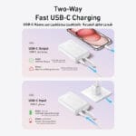 باور بانك انكر زولو – 10000mAh، شحن سريع 30 واط مع كابل USB-C مدمج متوافق مع iPhone وAndriod – أسود - الصورة 3