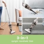 ⁦مكنسة كهربائية 2 في 1 محمولة باليد من كومفي سلك طويل 5 متر خفيفة الوزن وقوية 600 واط 16000 باسكال شفط 0.5 لتر نظام ترشيح مركزي ممتاز للسيارة والمنزل والمطبخ - ابيض ميديا⁩ - الصورة ⁦2⁩