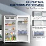 ⁦ثلاجة صغيرة نيكاي 85 لتر (3 قدم مكعب) – منظم حرارة قابل للتعديل، موديل NRF110N23S، فضي، ضمان سنتين⁩ - الصورة ⁦4⁩