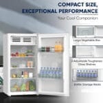 ⁦ثلاجة صغيرة 85 لتر من نيكاي، بمنظم حرارة وقفل أمان، أبيض - موديل NRF110N23W⁩ - الصورة ⁦2⁩