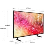 ⁦تلفزيون 75 بوصة سامسونج Crystal UHD 4K – موديل UA75DU7000UXSA – إصدار 2024⁩ - الصورة ⁦2⁩