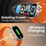 ساعة جينيريك ذكية – 7 أساور، سماعة بلوتوث، شاشة AMOLED، 100 وضع، مراقبة صحة ومساعد صوتي - الصورة 6