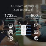 ⁦موسع Wi-Fi TP-Link RE650 AC2600 مزدوج النطاق بسرعة تصل إلى 2600Mbps مع منفذ Gigabit وتقنية MU-MIMO⁩ - الصورة ⁦5⁩