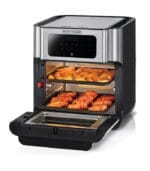 ⁦فرن مقلاة هوائية بلاك اند ديكر 1500 واط – سعة 12 لتر، تحكم رقمي، 10 برامج مؤقت 90 دقيقة، AOF100-B5، فضي⁩ - الصورة ⁦2⁩