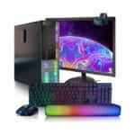 ديل كمبيوتر مكتبي OptiPlex – Intel Core i7، RAM 16GB، SSD 512GB، شاشة 22 بوصة FHD، RGB، ويندوز 10 برو، ملحقات كاملة