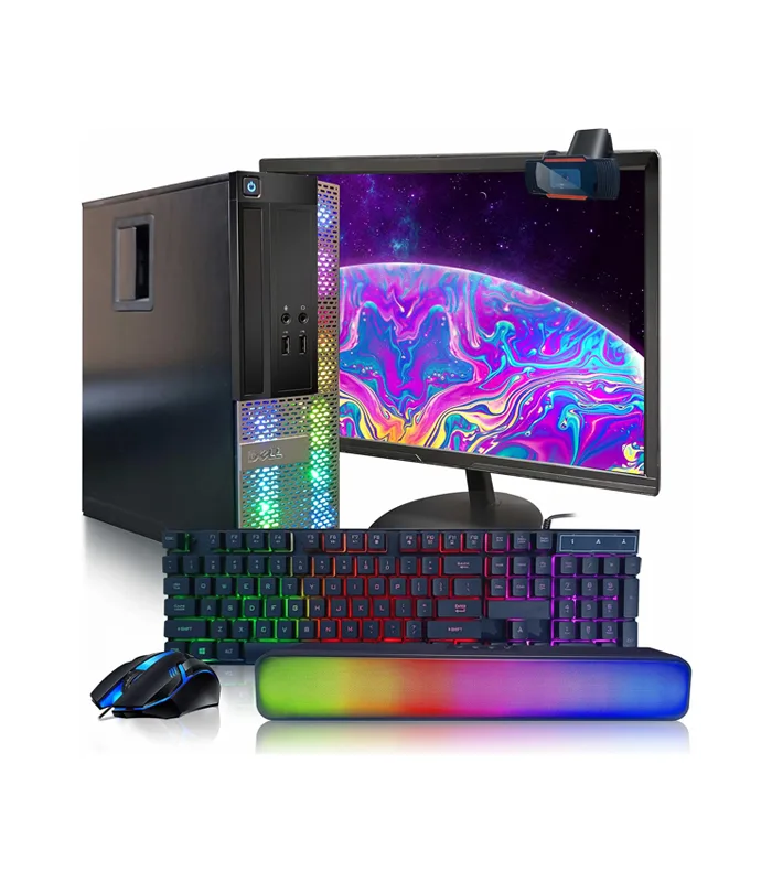 ⁦ديل كمبيوتر مكتبي OptiPlex – Intel Core i7، RAM 16GB، SSD 512GB، شاشة 22 بوصة FHD، RGB، ويندوز 10 برو، ملحقات كاملة⁩ - الصورة ⁦1⁩