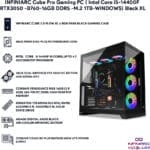 ⁦كمبيوتر ألعاب انفينيارك كيوب برو – Intel Core i5-14400F، RTX 3050، RAM 16GB DDR5، SSD 1TB، RGB – أسود⁩ - الصورة ⁦3⁩