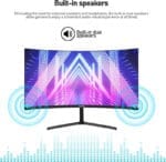 ⁦شاشة ألعاب منحنية 27 بوصة FHD، 100Hz، بدون حواف، مكبر صوت مدمج، 100% sRGB، سطوع 300 شمعة، منGAWFOLK⁩ - الصورة ⁦3⁩