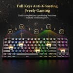 ⁦كيبورد ألعاب ميكانيكي Redragon K552 – مفاتيح حمراء، RGB، 87 مفتاح، مقاوم للغبار، سلكي – أسود⁩ - الصورة ⁦5⁩