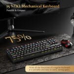 ⁦كيبورد ألعاب ميكانيكي Redragon K552 – مفاتيح حمراء، RGB، 87 مفتاح، مقاوم للغبار، سلكي – أسود⁩ - الصورة ⁦6⁩