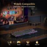 ⁦كيبورد ألعاب ميكانيكي Redragon K552 – مفاتيح حمراء، RGB، 87 مفتاح، مقاوم للغبار، سلكي – أسود⁩ - الصورة ⁦7⁩