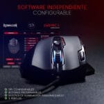 ماوس ألعاب Redragon M908 Impact – 12400 DPI، 18 زر قابل للبرمجة، أوزان قابلة للتعديل، USB، أسود/أحمر - الصورة 7