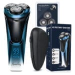 ماكينة حلاقة كهربائية للرجال مقاومة للماء IPX7 – بشاشة LED ورؤوس بديلة – للحلاقة الرطبة والجافة ومناسبة للسفر