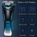 ⁦ماكينة حلاقة كهربائية للرجال مقاومة للماء IPX7 – بشاشة LED ورؤوس بديلة – للحلاقة الرطبة والجافة ومناسبة للسفر⁩ - الصورة ⁦3⁩