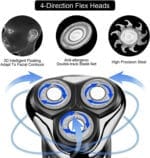 ⁦ماكينة حلاقة كهربائية 4 في 1 للرجال من لينجي – جهاز متعدد الوظائف مقاوم للماء بشحن USB، لحلاقة الوجه والأنف واللحية – لون أزرق⁩ - الصورة ⁦3⁩