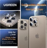 ⁦UGREEN واقي عدسة الكاميرا لهاتف iPhone 16 Pro / 16 Pro Max – حماية فاخرة بدقة فائقة⁩ - الصورة ⁦2⁩