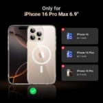 ⁦UGREEN كفر شفاف ماج سيف لأيفون 16 برو ماكس (6.9 إنش) – مغناطيس N52 قوي، حماية عسكرية، مقاوم للاصفرار والخدوش، تصميم نحيف بتقنية iCrystal⁩ - الصورة ⁦7⁩
