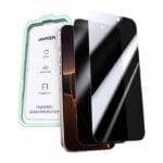 يوجرين حزمة من قطعتين فيلم مقسى للخصوصية بملء الشاشة - أداة توزيع ينطبق على iPhone 16 Pro Max أسود