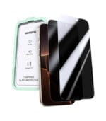 يوجرين حزمة من قطعتين فيلم مقسى للخصوصية بملء الشاشة - أداة توزيع ينطبق على iPhone 16 Pro Max أسود