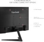 ⁦شاشة الألعاب فيوسونيك ViewSonic VX2418-P-MHD – مقاس 24 إنش، FHD، 165Hz، استجابة 1ms، FreeSync، بدون إطار، أسود⁩ - الصورة ⁦4⁩