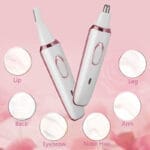 ماكينة حلاقة RWR 4 في 1 للنساء – وجه، جسم، أنف، حواجب – قابلة للشحن، بدون ألم - الصورة 4