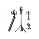 حامل ثلاثي القوائم للجوال من Yocos بارتفاع 62 إنش – عصا سيلفي قابلة للتمدد مع جهاز تحكم عن بعد، متوافق مع هواتف iPhone وAndroid، تصميم متين مع منفذ كولد-شو للتصوير الاحترافي