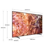 ⁦تلفزيون 65 بوصة سامسونج QLED 4K سمارت – موديل 2024، Quantum HDR، حجم لون 100%، نظام Tizen، أسود – QA65QE1DAUXSA مع ضمان سنتين (نسخة السعودية)⁩ - الصورة ⁦3⁩