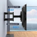 ⁦حامل تلفزيون جداري للشاشات من 26 إلى 65 بوصة – دعامات حائط شديدة التحمل مع دوران وإمالة، أذرع مزدوجة مفصلية، دعم VESA حتى 400×400 مم، حمولة حتى 40 كجم (88 باوند)⁩ - الصورة ⁦4⁩