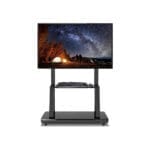 حامل تلفزيون متحرك بعجلات دوارة من Xolofus – يناسب الشاشات 32 إلى 70 بوصة، شديد التحمل، ارتفاع قابل للتعديل، مناسب للمدارس والمنازل والشقق – لون أسود